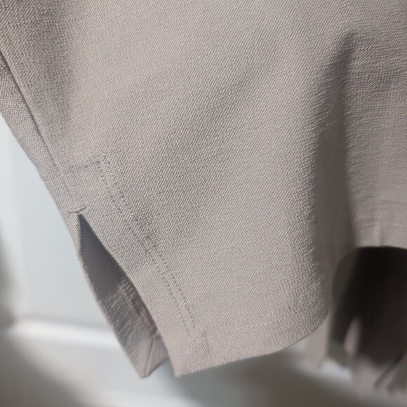 Eileen Fisher | Washable Stretch Crepe Crop with Slits In Wheat - Picture 9 of 10